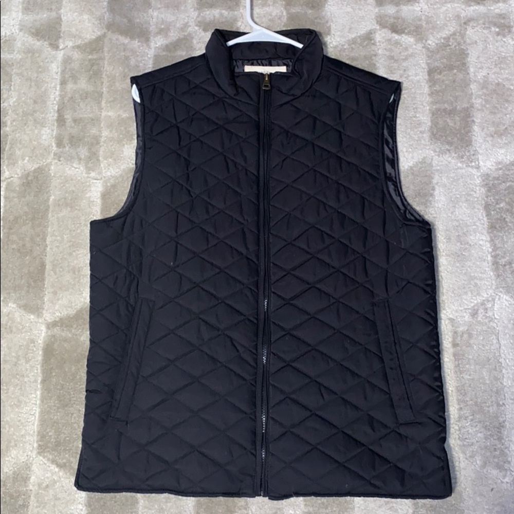 Quilted weatherproof black vest